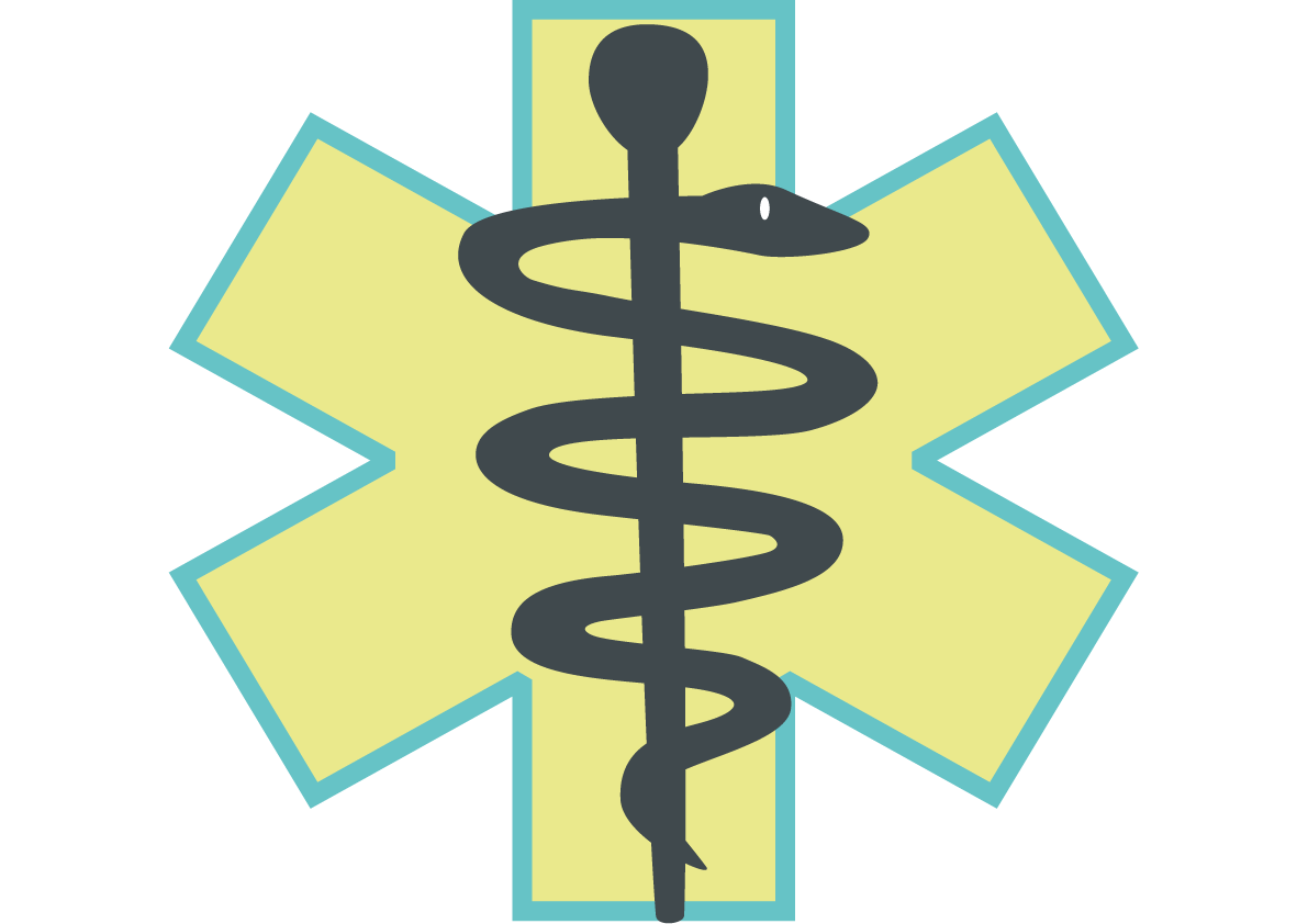 Äskulapstab: Stab, von einer Schlange umwunden