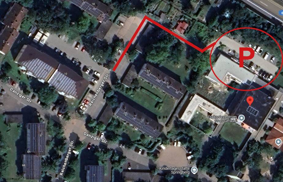 Satellitenbild Parkplatz Ombudsstelle