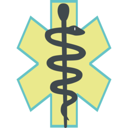 Äskulapstab: Stab, von einer Schlange umwunden